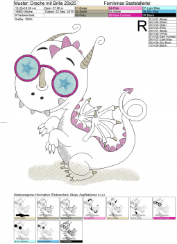 Preview: Drache mit Brille (13x18 ; 30x20)